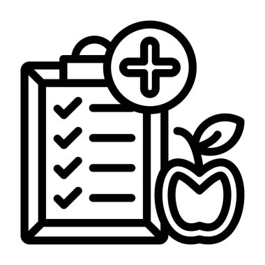 Kontrol listesi simgesi ana hatları vektörü. Kontrol listesi. kontrol listesi