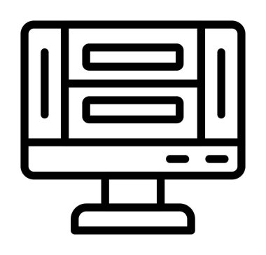 tarayıcı vektör simgesi, basit siyah ve beyaz resim