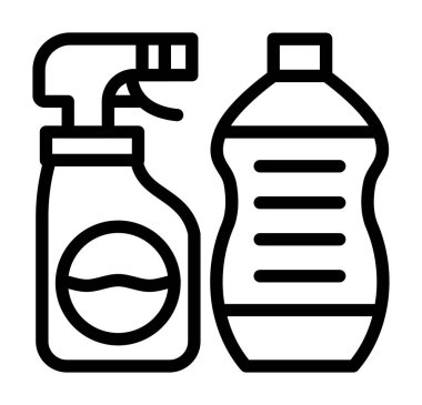 Temizlik ve dezenfeksiyon hattı simgesi. vektör illüstrasyonu