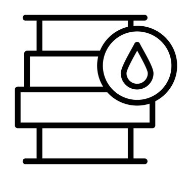 Petrol varili ikon vektörü. çizgi siyah vektör işareti. izole edilmiş sembol çizimi