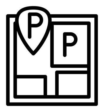 harita konum haritası simgesi ana hat biçiminde