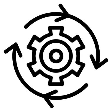 Çarklı ikon. Beyaz arkaplanda izole edilmiş web tasarımı için dişli vektör simgelerinin özet çizimi