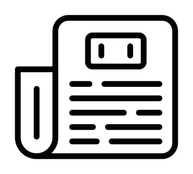 Gazete ikonu. Beyaz arkaplanda izole edilmiş web için gazete vektör simgesi