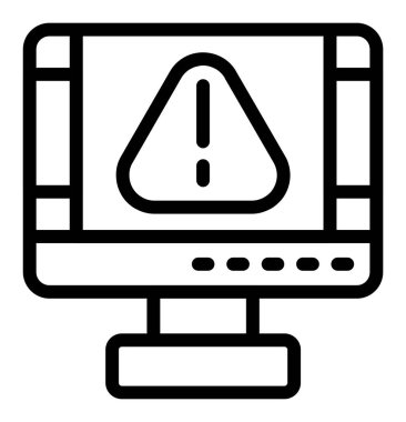 bilgisayar izleyici vektör çizgisi simgesi