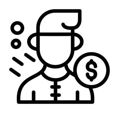 Dolar para ikonu. Beyaz arkaplanda izole edilmiş web tasarımı için dolar dolar vektör simgesi