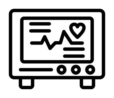 kardiyogram ikon vektör çizimi