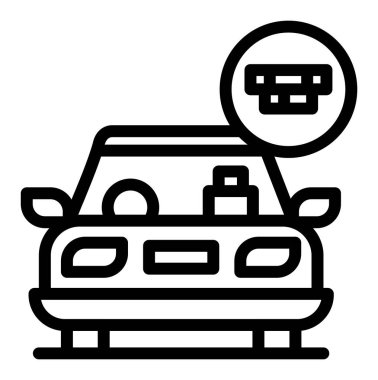 Araba servisi simgesi ana hatları vektörü. Araba servisi. servis arabası