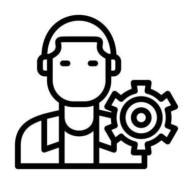 Mühendis simgesi, vektör illüstrasyonu