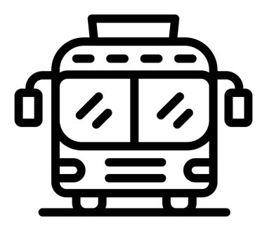 tren vektör simgesi, basit siyah beyaz resim