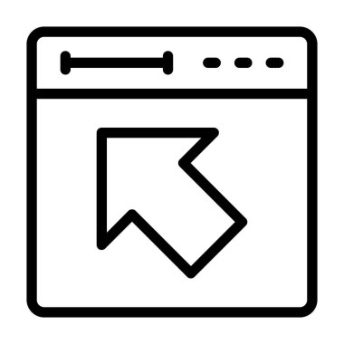 tarayıcı vektörü ince çizgi simgesi