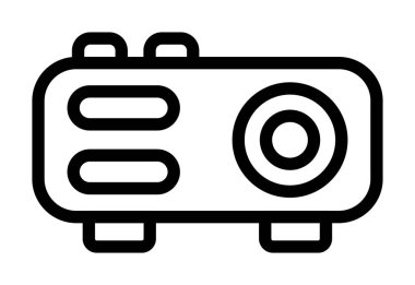 Gaz sobası ikonu. beyaz arkaplanda izole edilmiş elektrik ısıtıcı vektör renk web tasarımı