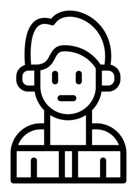 Erkek ikon taslak vektörü. Erkek çocuk. çocuk.