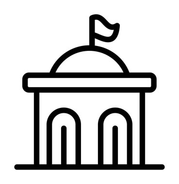 Bina. Web simgesi basit illüstrasyon