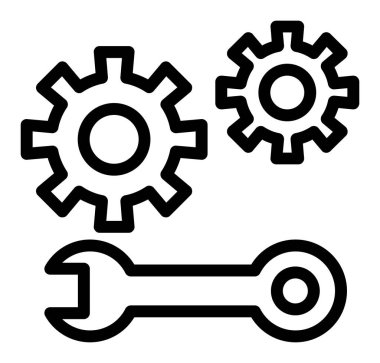 Vites ve vites simgesi. vektör illüstrasyonu