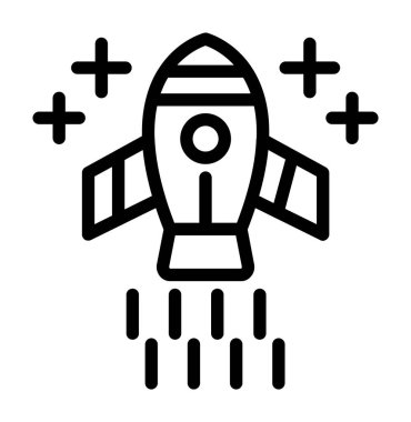 Moda biçimi izole edilmiş arkaplanda uzay gemisi simgesi