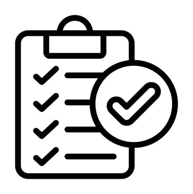 kontrol listesi simgesi, vektör illüstrasyonu