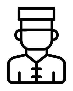 Şef ikon vektörü. İnce çizgi işareti. izole edilmiş sınır sembolü çizimi