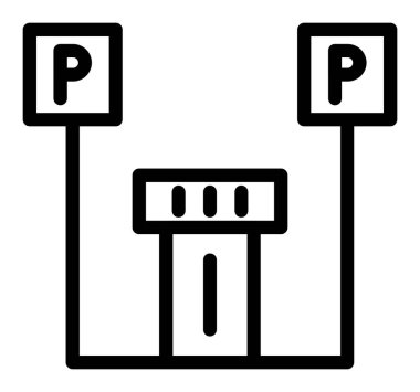 Park engeli simgesi. Beyaz arkaplanda izole edilmiş web tasarımı için ana hatlı park engeli vektör simgesi