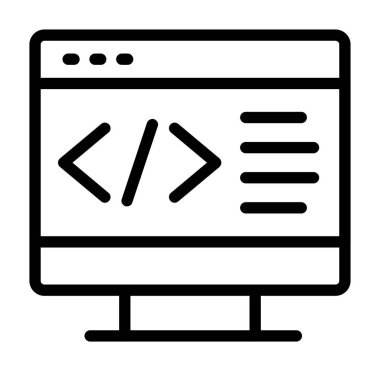 Bilgisayar simgesi, ana hatlı vektör tasarımı