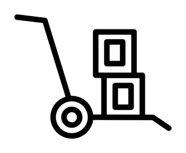 Araba arabası çizgisi ikon vektörü. Alışveriş arabası tabelası. izole edilmiş çizgi simgesi siyah illüstrasyon