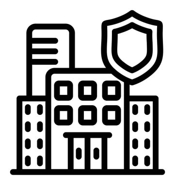 Sanayi binası ikonu. Beyaz arkaplanda izole edilmiş web tasarımı için sanayi yapı taşıyıcı simgesi