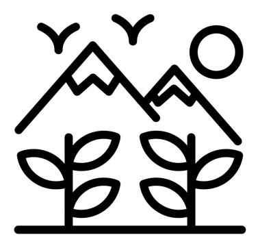 Doğa bahçesi ikonu, taslak biçimi