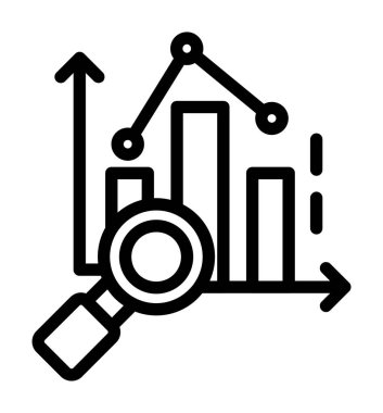 Büyüteç vektör simgesi tasarımı ile analitik şeması