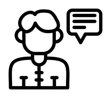 Müşteri hizmetleri ikon ana hatları vektörü. Müşteri müşteri. servis istemcisi