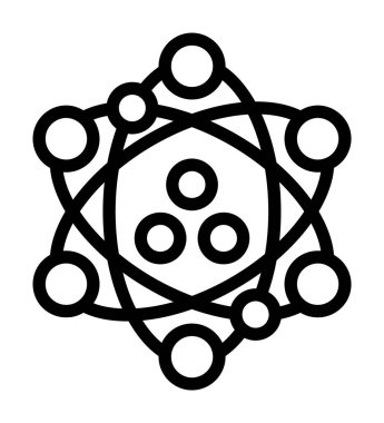 atom simgesi, çizgi vektör tasarımı