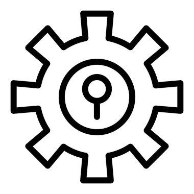 dişli vektör ince çizgi simgesi