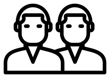 Çağrı merkezi müşteri simgesi ana hatları vektörü. Müşteri çağır. Müşteri hizmetleri