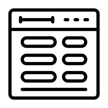 Web sayfası ikon vektör illüstrasyonu