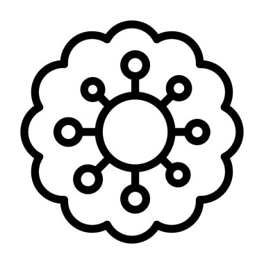 Beyaz arka plan üzerinde izole anahat tarzı çiçek simgesi.