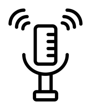 mikrofon simgesi vektör illüstrasyonu