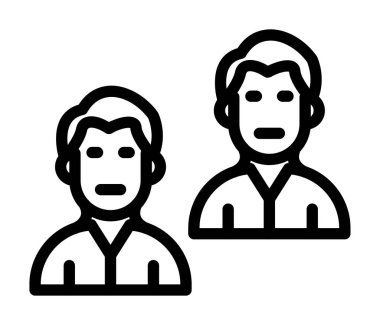 grup simgesi. Web için insan vektör simgelerinin özet çizimi