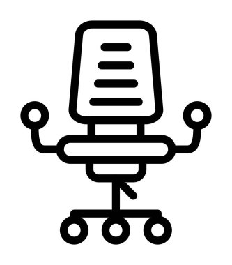 Sandalye Simgesi, vektör illüstrasyonu