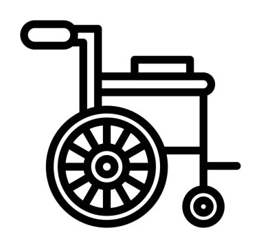 Tekerlekli sandalye ikonu. Web için pasifleştirilmiş vektör simgelerinin özet çizimi