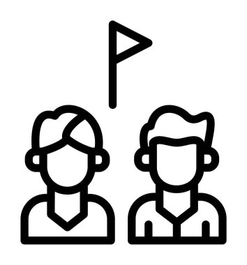 man with flag icon vector illustration