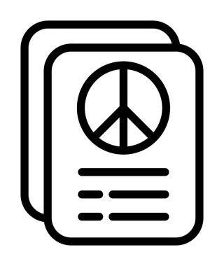 Barış vektör çizgisi simgesi arzusu