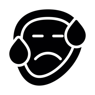 üzgün emoji simgesi vektör illüstrasyonu