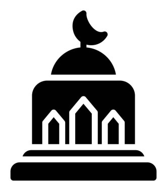 Kilise binası ikonu. Ağ için Katolik kilisesi vektör simgesinin basit bir gösterimi