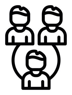 Aile grubu insanlarının ikon ana hatları vektörü. aile üyeleri