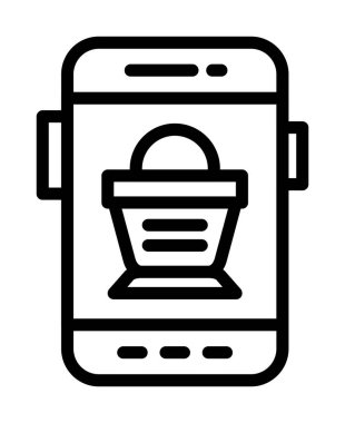 akıllı telefon simgesine sahip mobil sepet, özet biçimi