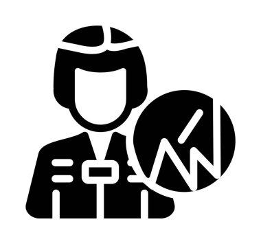 Kağıt uçak ikonuna sahip iş adamı, basit stil.