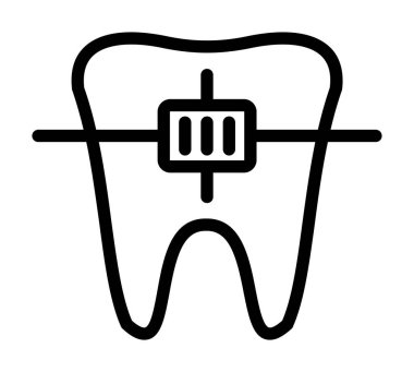 diş vektörü simgesi modern basit tasarım, çizgi sanatı