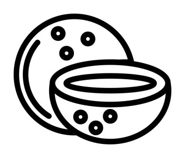 Bir kase çorba ikonu, taslak tarzı.