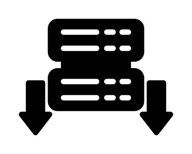 veritabanı vektör simgesi. Soyut siyah renk grafik tasarımı