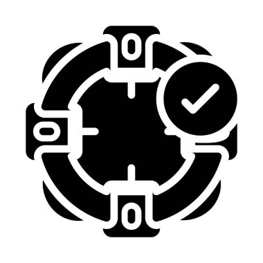 Saat simgesi. Beyaz arkaplanda izole edilmiş web tasarımı için basit bir alarm vektör simgesi çizimi