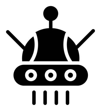 Moda Biçimli Robot Simgesi İzole Arkaplan