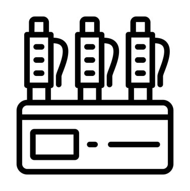 Usb kablo ikonu. Beyaz arkaplanda izole edilmiş web tasarımı için usb kablo vektör simgesi